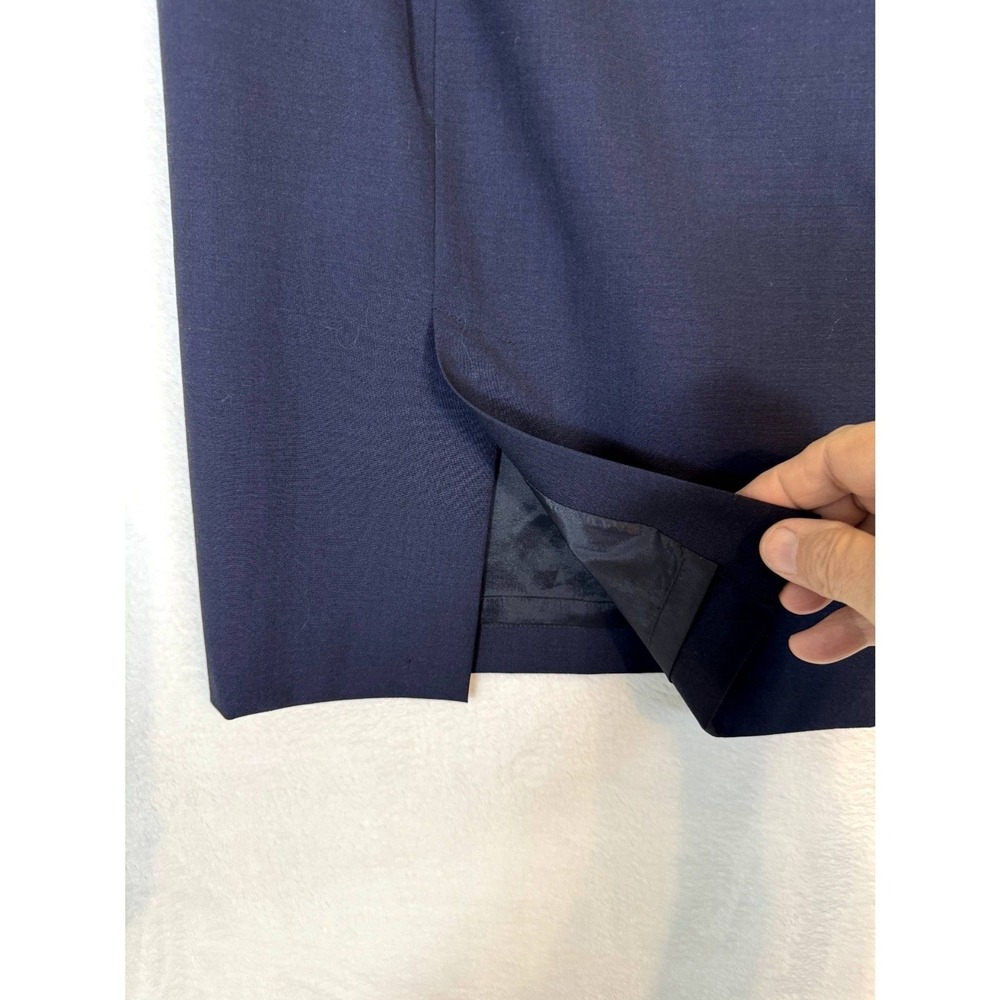 Banana Republic Navy Wool-Blend Pencil Skirt Size 8 – Side Zipper & Slit W 167 - Picture 4 of 8